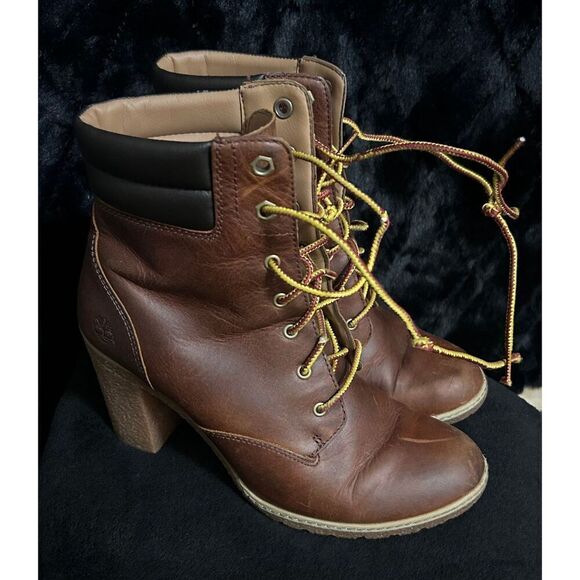 Timberland With Ortholite Women Brown Boot Heels Size 8.5 - Picture 1 of 12